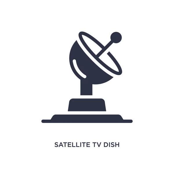 Satelliet tv schotel pictogram op witte achtergrond. Eenvoudig element illus — Stockvector