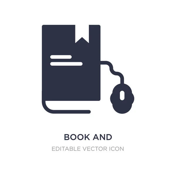 Иконка книги и компьютерной мыши на белом фоне. Простой элемент — стоковый вектор