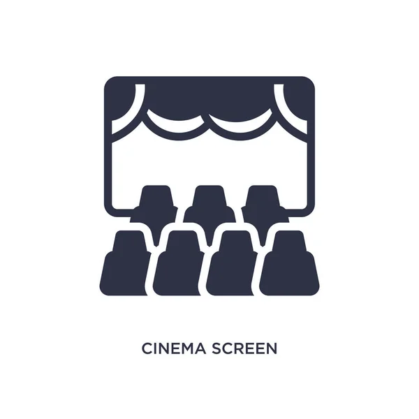 पांढरा पार्श्वभूमीवर सिनेमा स्क्रीन चिन्ह. साधे घटक उदाहरण — स्टॉक व्हेक्टर