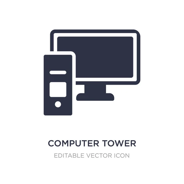 Torre de la computadora y el icono del monitor en fondo blanco. Elem simple — Vector de stock