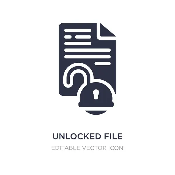 Entsperrtes Dateisymbol auf weißem Hintergrund. einfaches Element veranschaulichen — Stockvektor