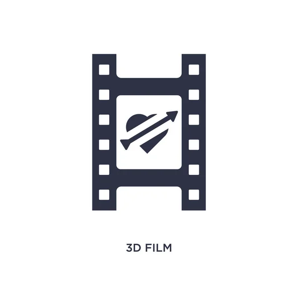 3D-Film-Symbol auf weißem Hintergrund. einfaches Element Illustration fr — Stockvektor