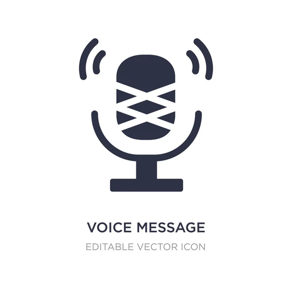 Ícone de botão de microfone de mensagem de voz no fundo branco. Simples — Vetor de Stock