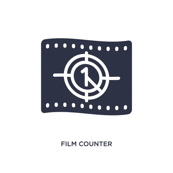 Icône de compteur de film sur fond blanc. Élément simple illustrati — Image vectorielle