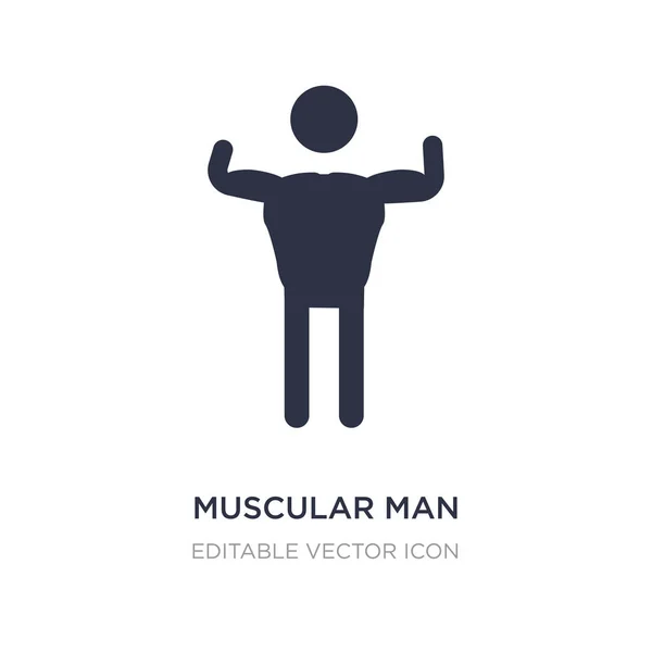 Мускулистый человек показывает свою иконку мышц на белом фоне. Simpl — стоковый вектор