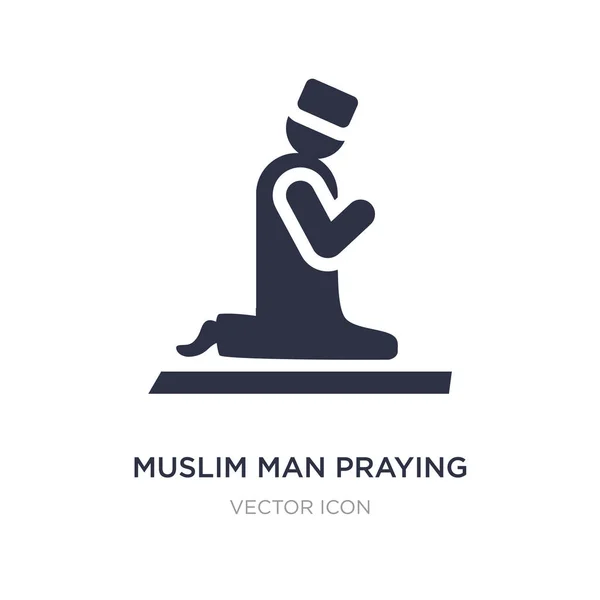 Muslim man praying icon on white background. Simple element illu — Stock Vector