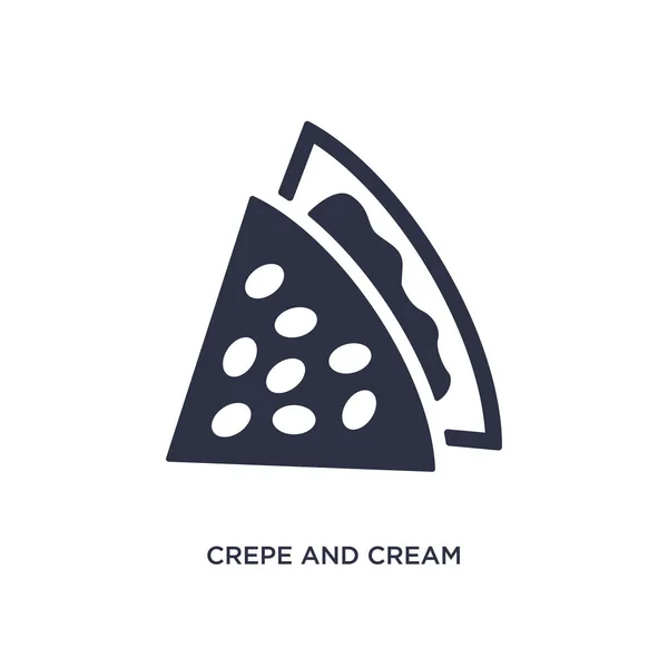 Ícone crepe e creme no fundo branco. Elemento simples illustr — Vetor de Stock