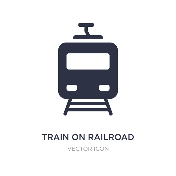 Train sur l'icône du chemin de fer sur fond blanc. Élément simple illus — Image vectorielle