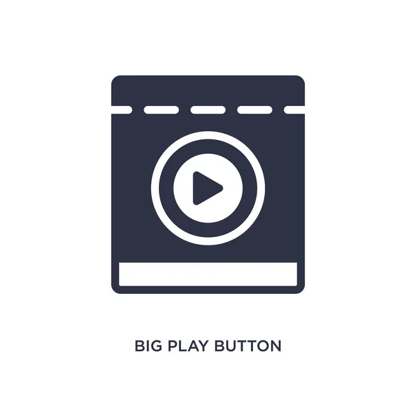 Gran icono de botón de reproducción sobre fondo blanco. Elemento simple illustr — Vector de stock