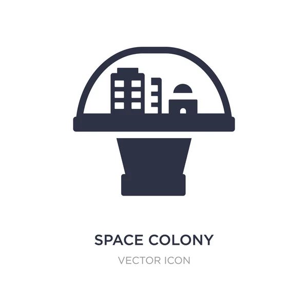 Ícone da colônia espacial no fundo branco. Elemento simples ilustrati — Vetor de Stock