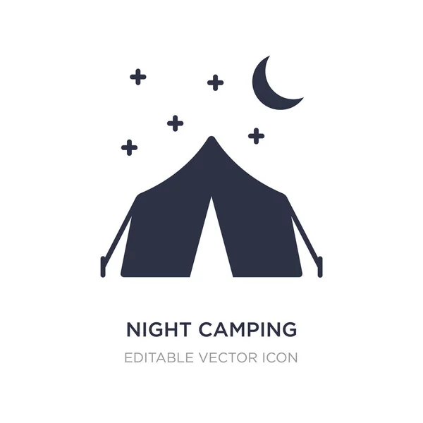 Noche icono de camping sobre fondo blanco. Elemento simple illustrat — Archivo Imágenes Vectoriales