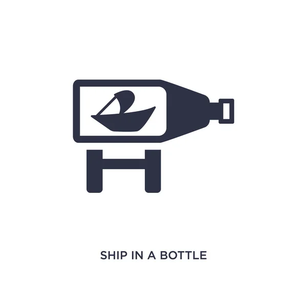 Navire dans une icône de bouteille sur fond blanc. Élément simple illust — Image vectorielle