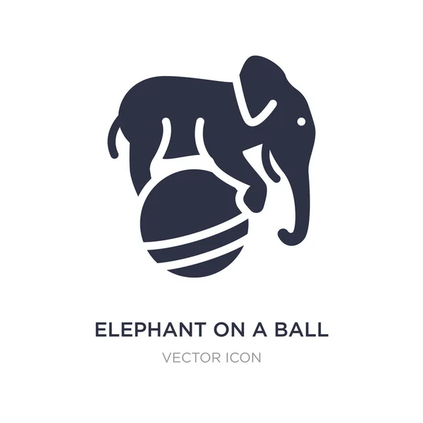 Elefante sobre una bola icono sobre fondo blanco. Elemento simple illu — Vector de stock
