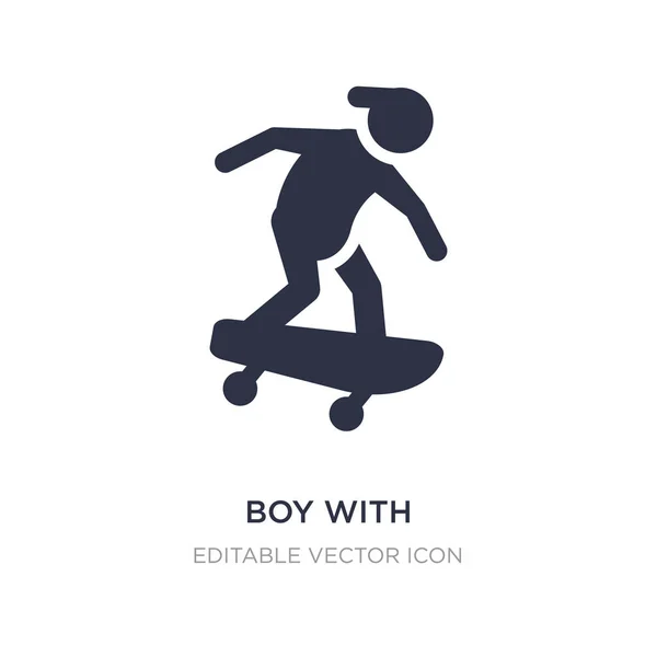 Niño con icono de patineta sobre fondo blanco. Elemento simple i — Vector de stock