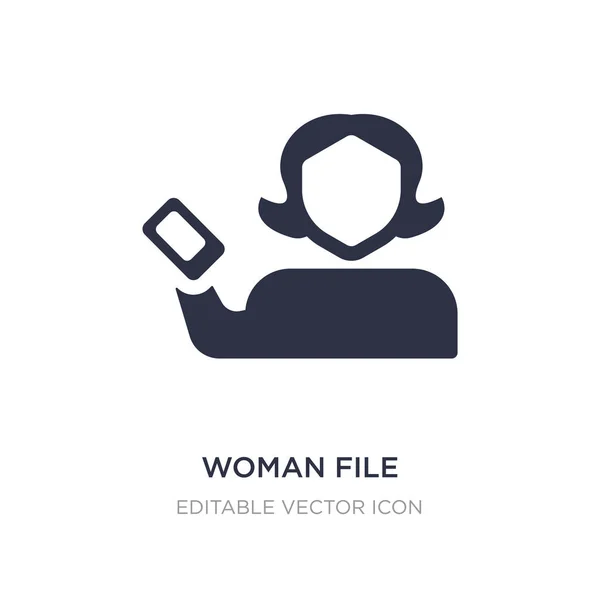 Frau Dateisymbol auf weißem Hintergrund. einfache Elementillustration — Stockvektor