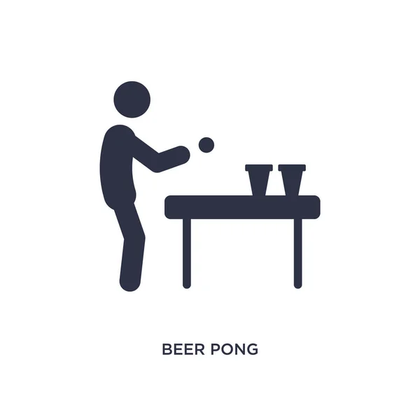 Icône de bière pong sur fond blanc. Illustration d'élément simple — Image vectorielle