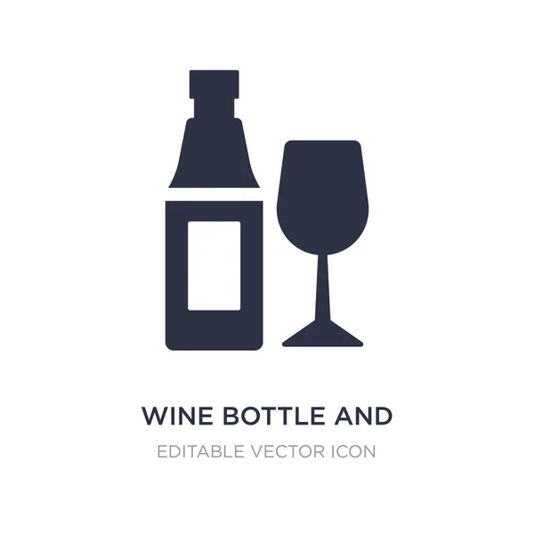 wine bottle and glass icon on white background. Simple element i