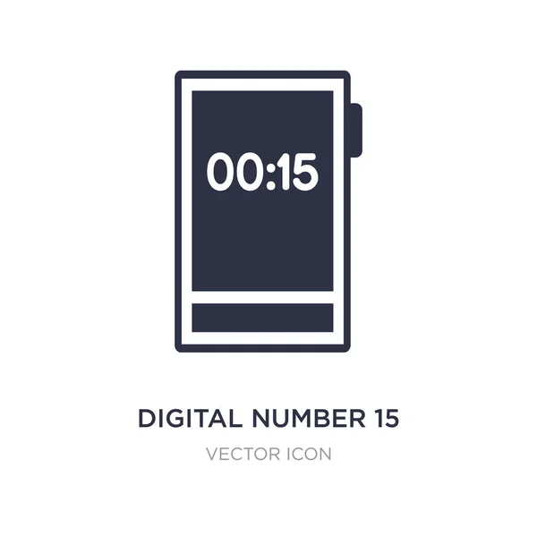 Número digital 15 icono sobre fondo blanco. Sencillo elemento illus — Vector de stock