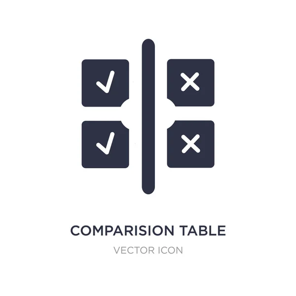 Ícone tabela de comparação no fundo branco. Elemento simples illus — Vetor de Stock
