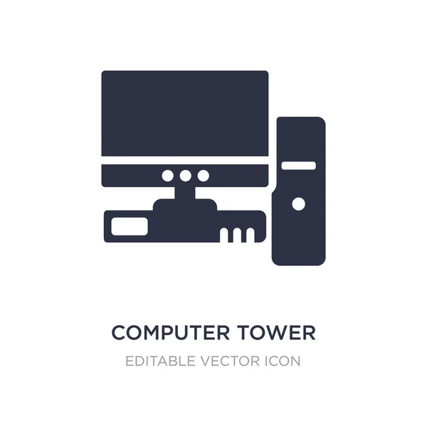 Tour d'ordinateur et l'icône du moniteur sur fond blanc. Simple — Image vectorielle