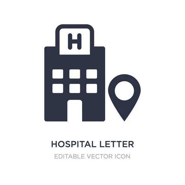 Krankenhausbrief in abgerundetem quadratischen Symbol auf weißem Hintergrund. simp — Stockvektor