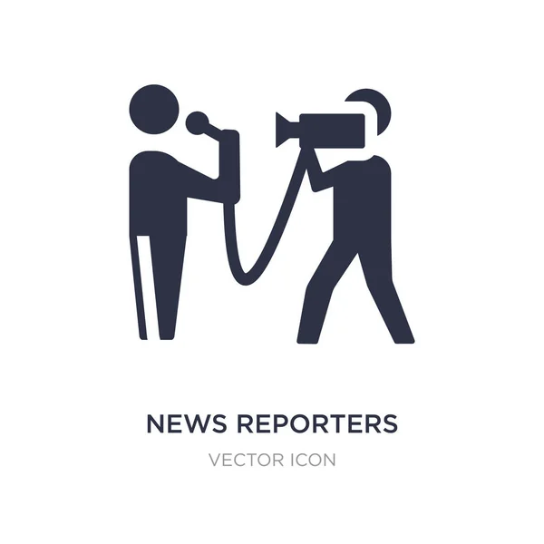 Иконка репортеров новостей на белом фоне. Простая элементная иллюстра — стоковый вектор