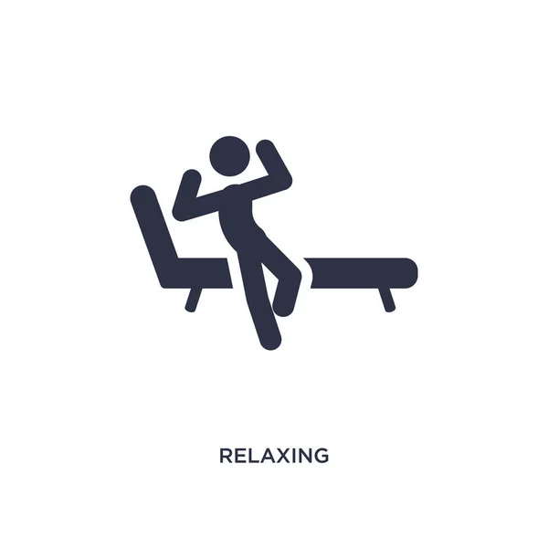 Relaxing icon on white background. Simple element illustration f — Stock Vector