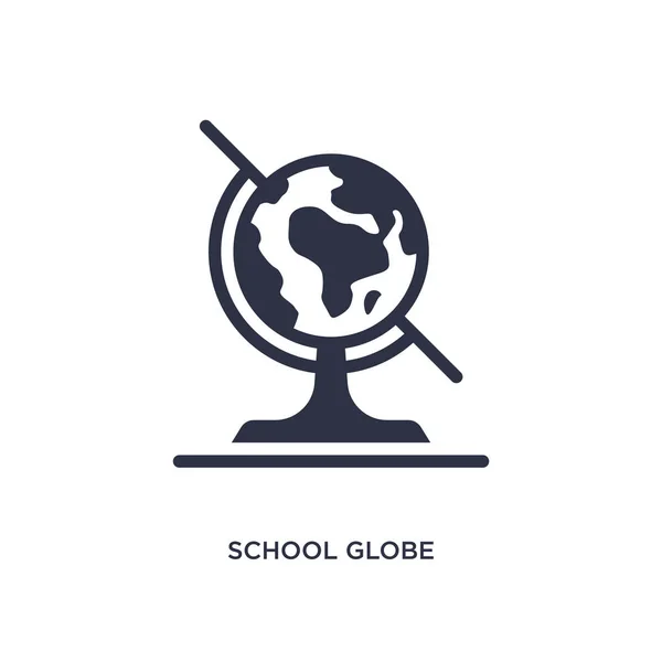 Icono del globo escolar sobre fondo blanco. Elemento simple illustrati — Vector de stock