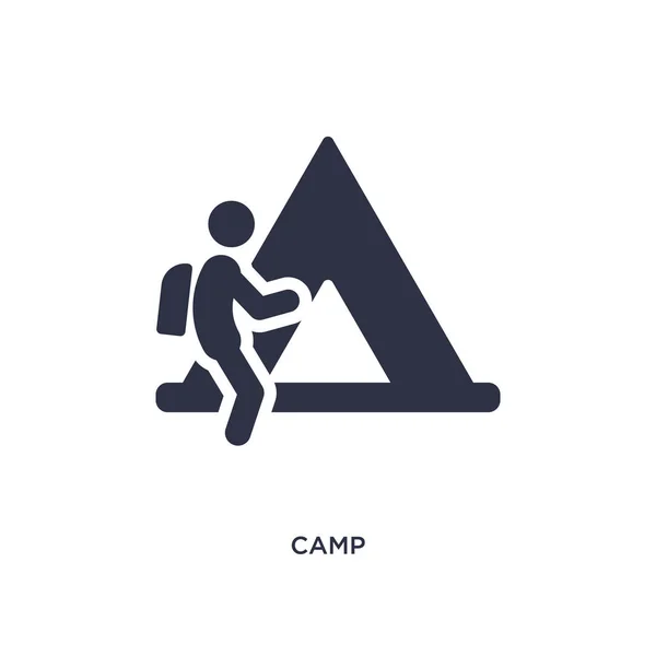 Icono del campamento sobre fondo blanco. Elemento simple ilustración de — Archivo Imágenes Vectoriales