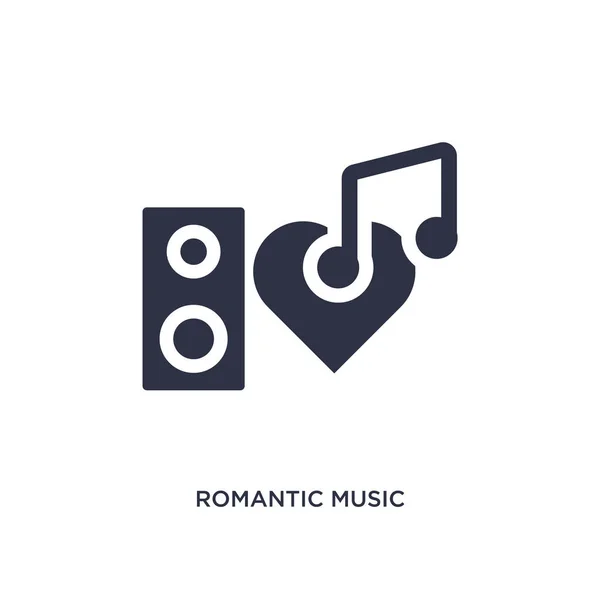 Romantik müzik simgesi beyaz arka plan üzerinde. Basit öğe illustra — Stok Vektör