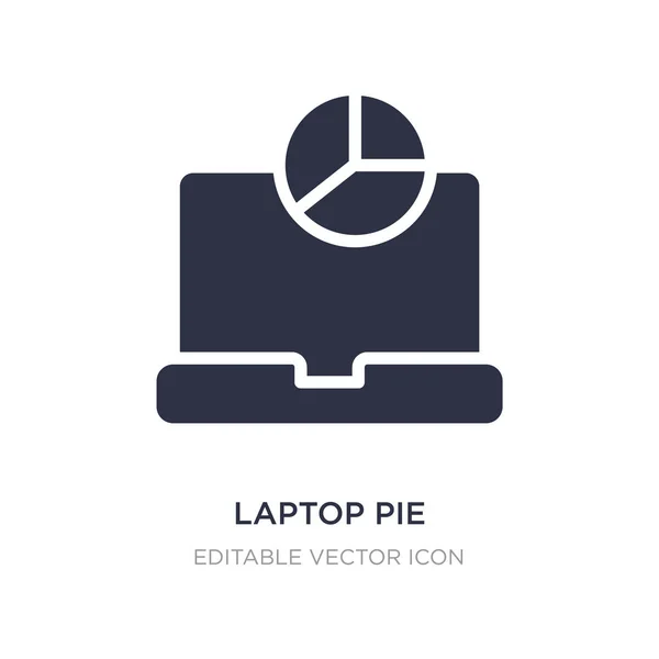 Gráfico de torta de laptop no ícone de tela no fundo branco. Elem simples — Vetor de Stock