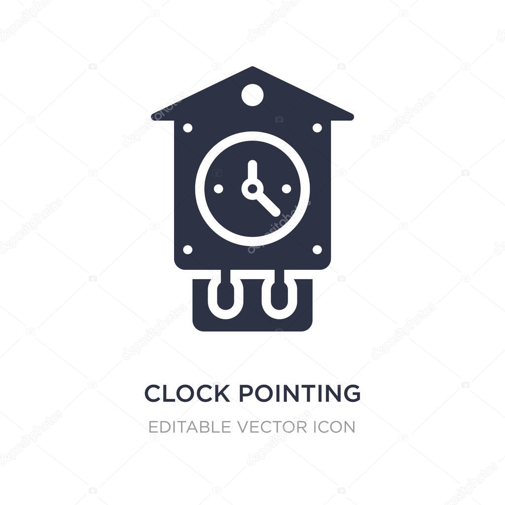 clock pointing four o'clock icon on white background. Simple ele