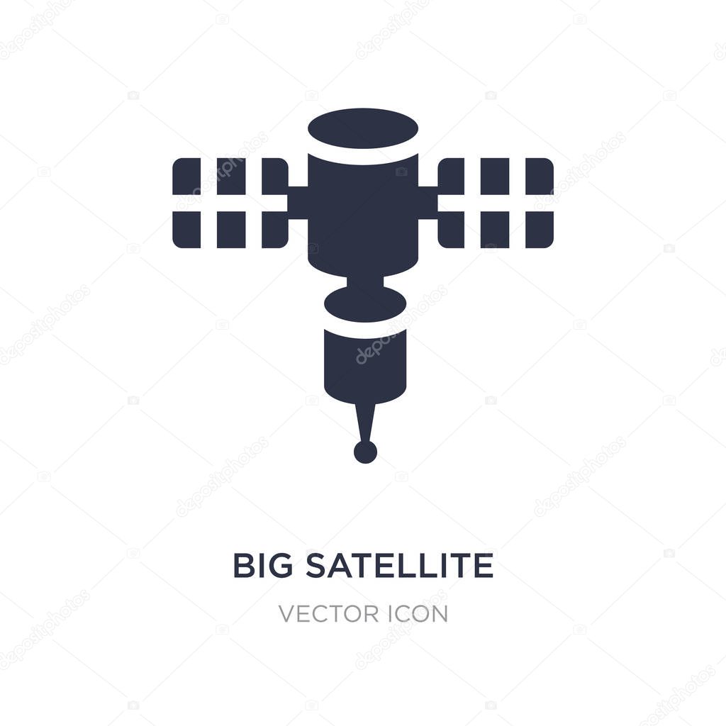 big satellite icon on white background. Simple element illustrat