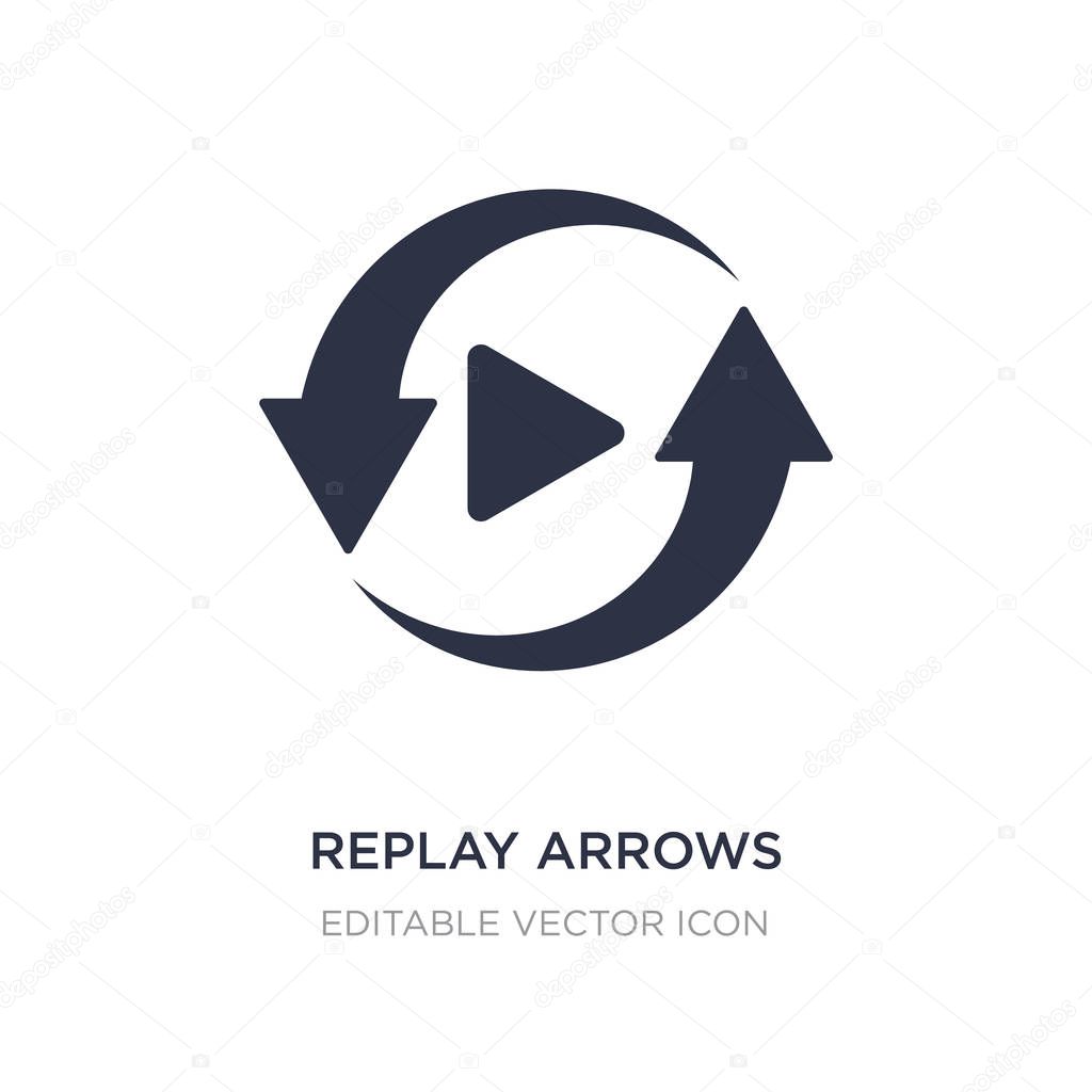 Replay arrows icon on white background. Simple element illustration from UI concept. replay arrows icon symbol design.