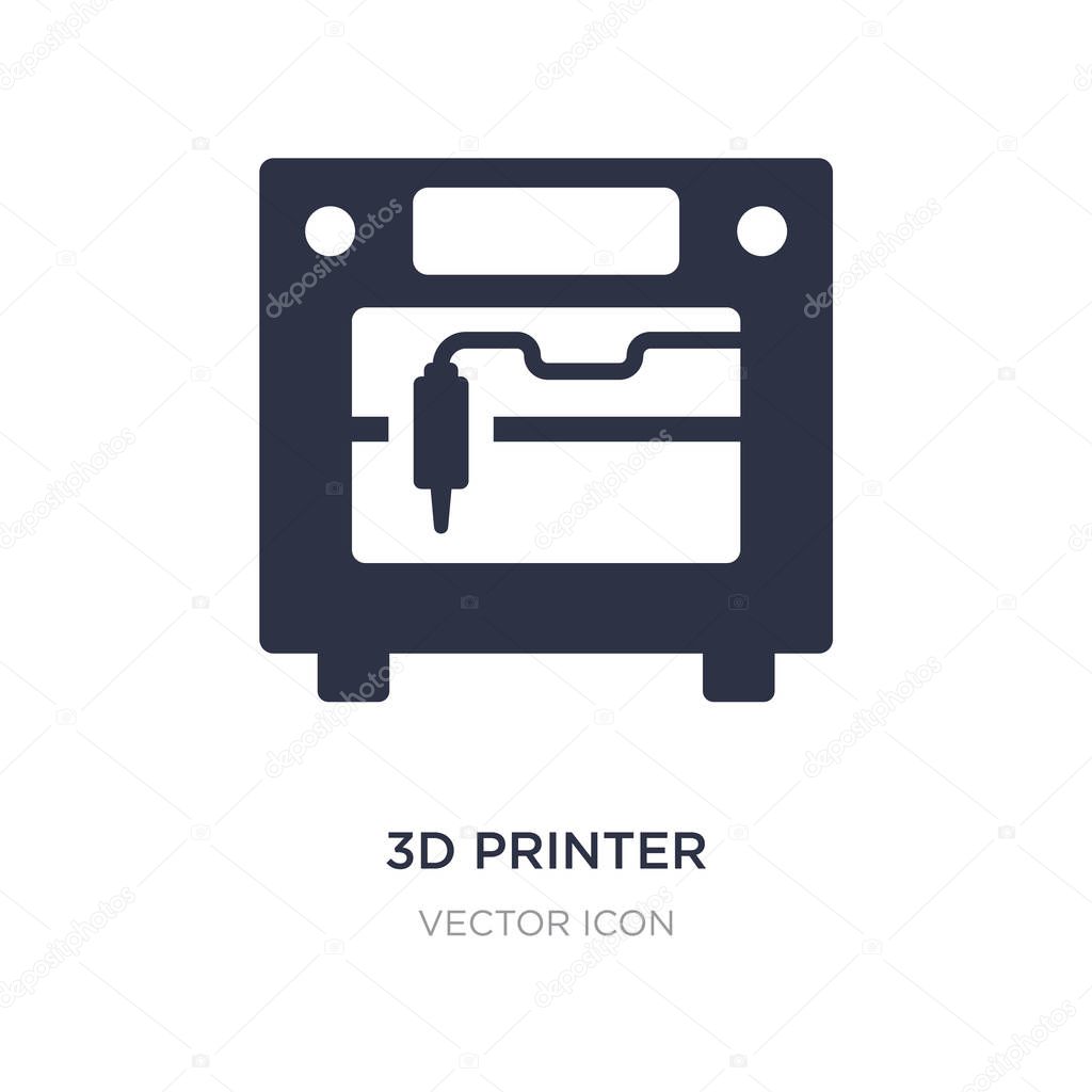 3d printer icon on white background. Simple element illustration