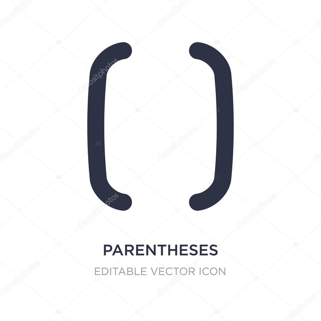 parentheses grouping icon on white background. Simple element il