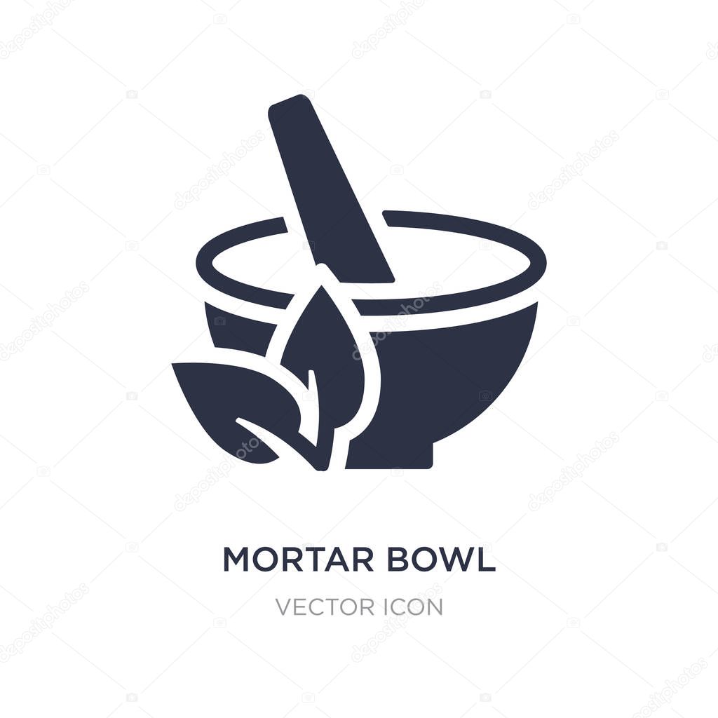 mortar bowl icon on white background. Simple element illustratio
