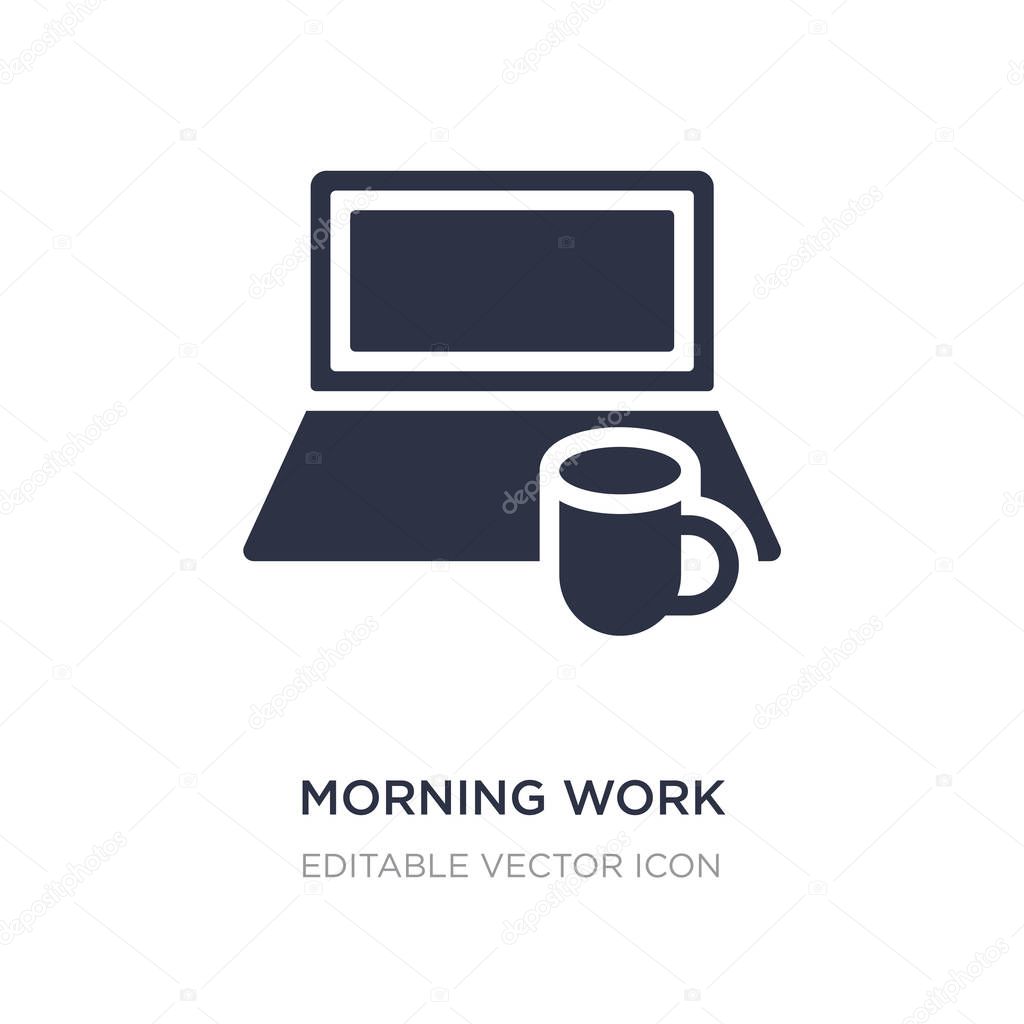 Morning work icon on white background. Simple element illustration from Computer concept. morning work icon symbol design.