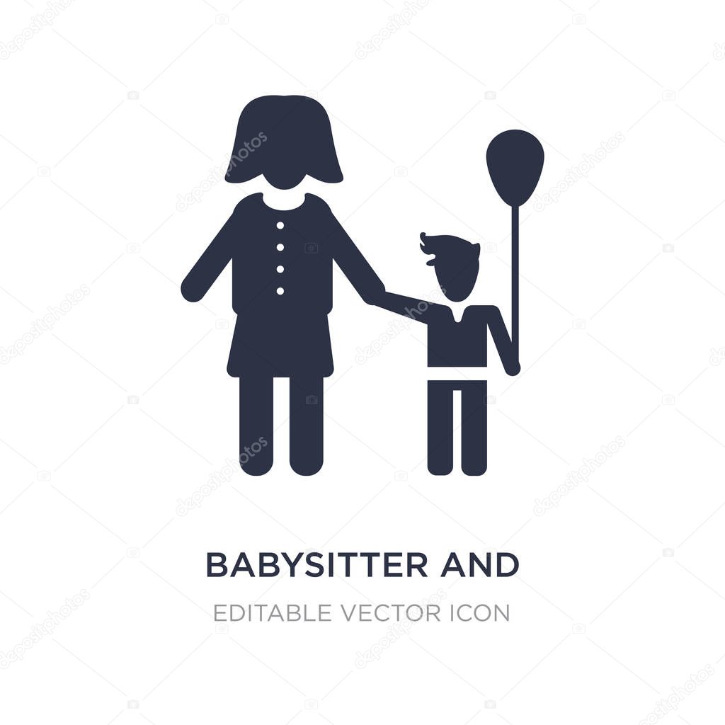Babysitter and child icon on white background. Simple element illustration from People concept. babysitter and child icon symbol design.