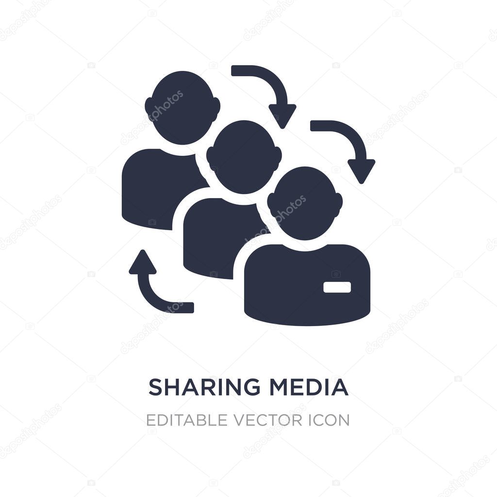 sharing media icon on white background. Simple element illustrat
