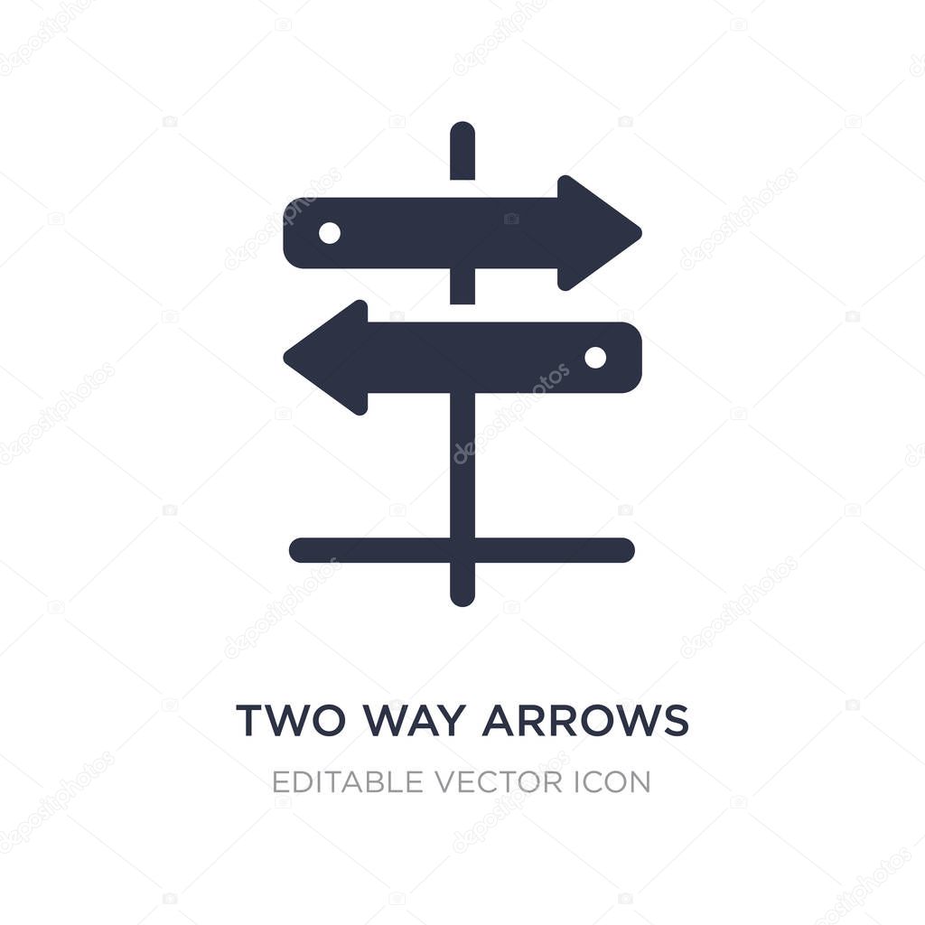 two way arrows icon on white background. Simple element illustra
