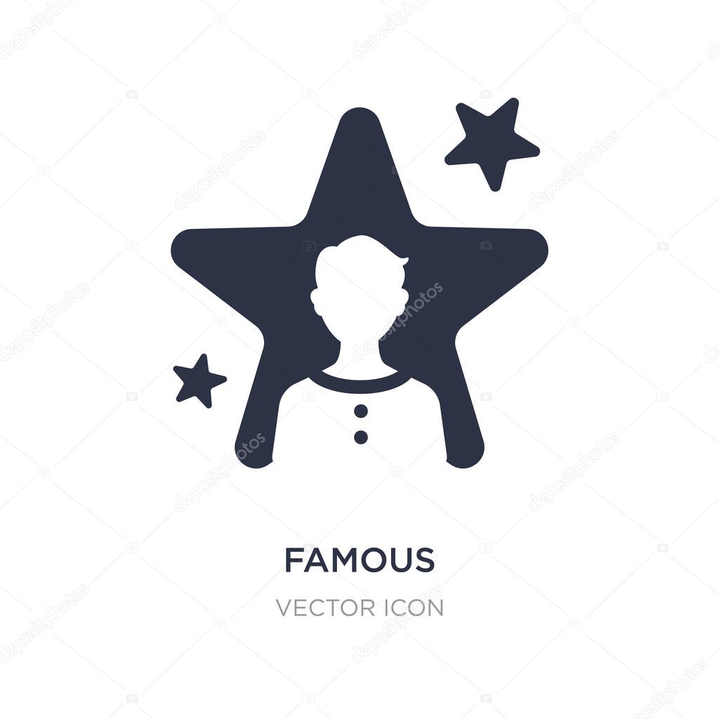 Famous icon on white background. Simple element illustration from Blogger and influencer concept. famous sign icon symbol design.