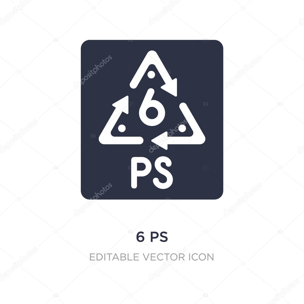 6 ps icon on white background. Simple element illustration from UI concept. 6 ps icon symbol design.