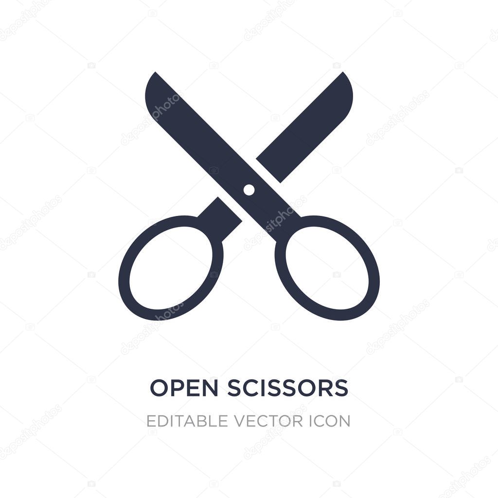 open scissors icon on white background. Simple element illustrat