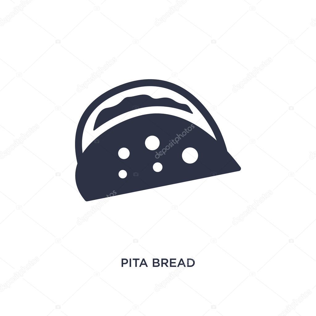 Pita bread icon. Simple element illustration from bistro and restaurant concept. pita bread editable symbol design on white background. Can be use for web and mobile.