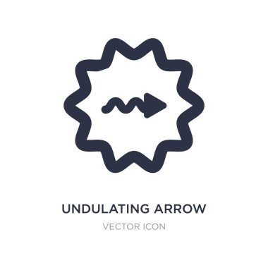 dalgalı ok simgesi beyaz arka plan üzerinde. Basit öğe illust