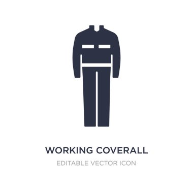 Beyaz arka plan çalışma coverall simgesi. Basit öğe illust