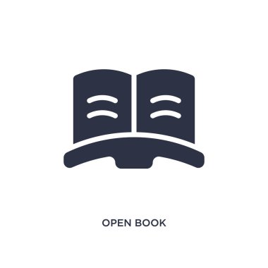 Beyaz arka plan üzerinde kitap simgesini açın. Basit öğe illüstrasyon 