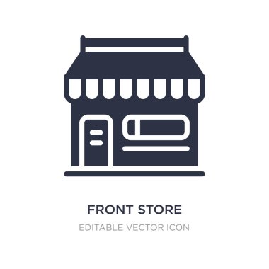 Beyaz arka planda tente simgesi ile ön mağaza. Basit eleman