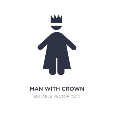 taç simgesi beyaz arka plan üzerinde olan adam. Basit öğe illustra